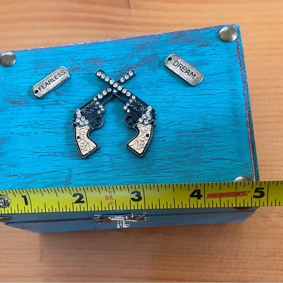 Western turquoise cowgirl jewelry vintage look treasure box - Picture 5 of 7